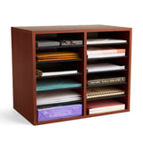 Wood Adjustable Literature Organizer - 12 Compartment | 9420