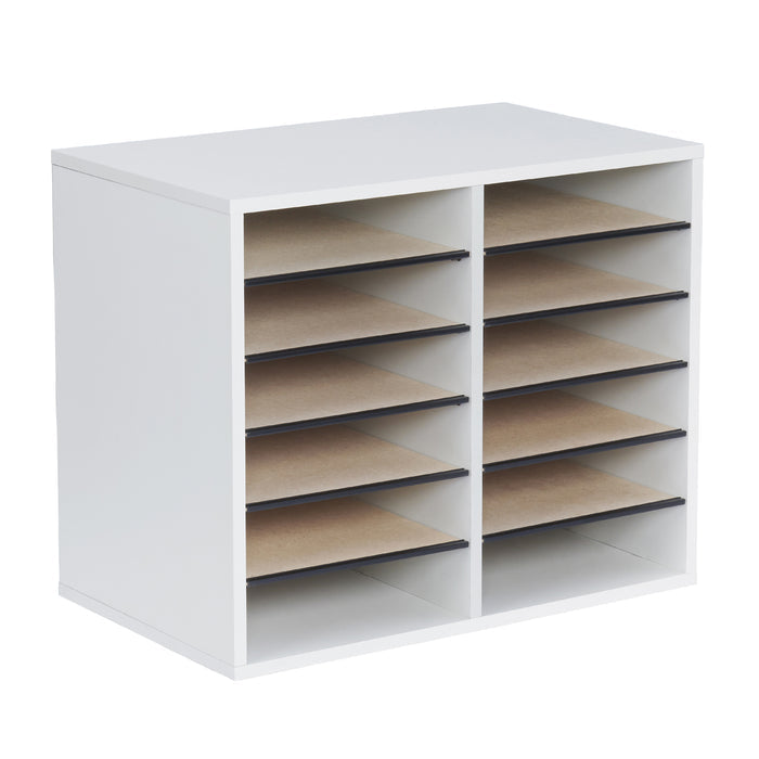 Wood Adjustable Literature Organizer - 12 Compartment | 9420
