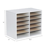 Wood Adjustable Literature Organizer - 12 Compartment | 9420