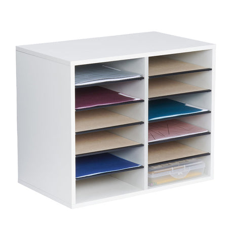 Wood Adjustable Literature Organizer - 12 Compartment | 9420