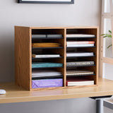 Wood Adjustable Literature Organizer - 12 Compartment | 9420
