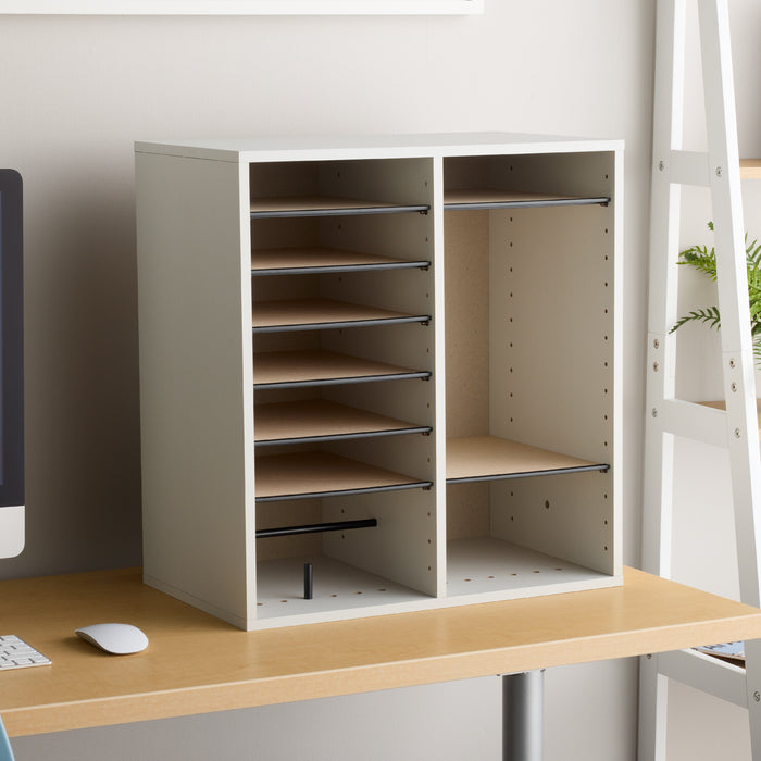 Wood Adjustable Literature Organizer, 16 Compartment | 9422
