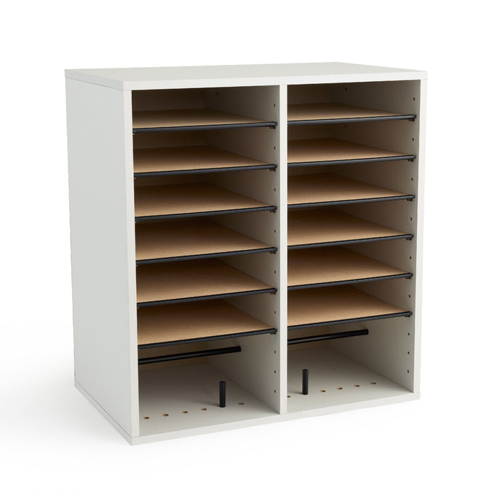 Wood Adjustable Literature Organizer, 16 Compartment | 9422