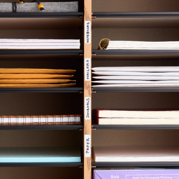 Wood Adjustable Literature Organizer, 16 Compartment | 9422