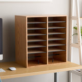 Wood Adjustable Literature Organizer, 16 Compartment | 9422