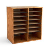Wood Adjustable Literature Organizer, 16 Compartment | 9422