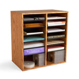Wood Adjustable Literature Organizer, 16 Compartment | 9422