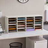 Wood Adjustable Literature Organizer, 24 Compartment | 9423