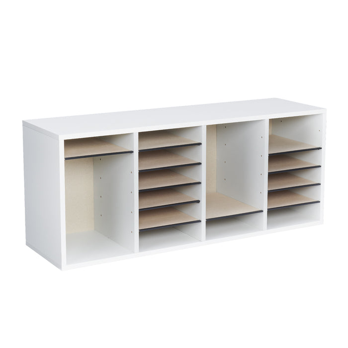 Wood Adjustable Literature Organizer, 24 Compartment | 9423