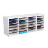 Wood Adjustable Literature Organizer, 24 Compartment | 9423