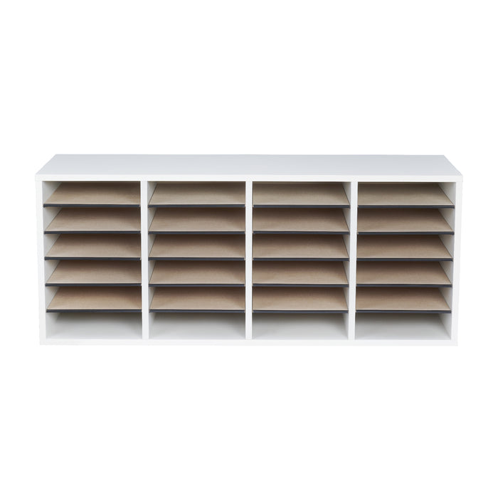 Wood Adjustable Literature Organizer, 24 Compartment | 9423