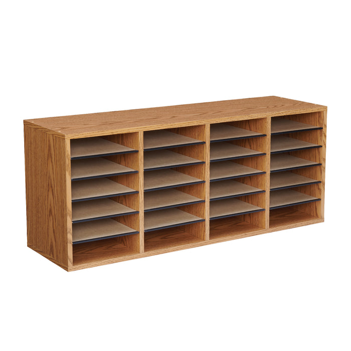 Wood Adjustable Literature Organizer, 24 Compartment | 9423