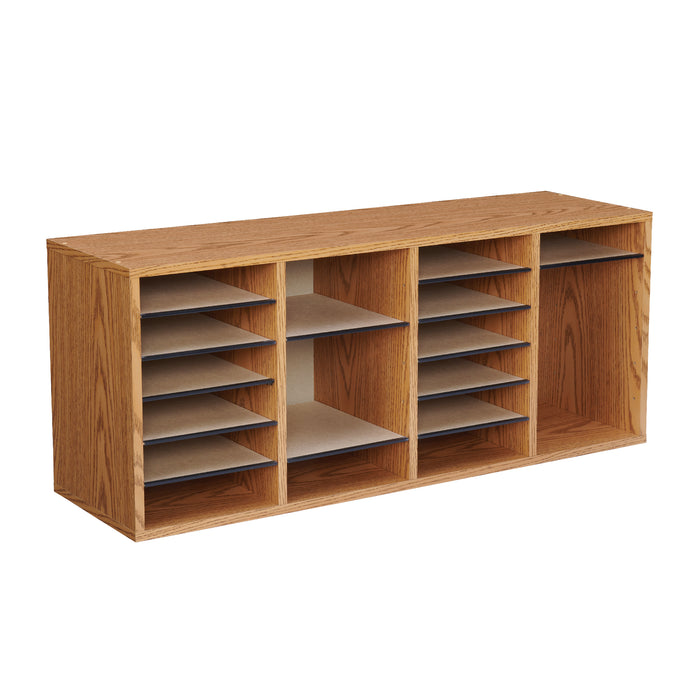 Wood Adjustable Literature Organizer, 24 Compartment | 9423
