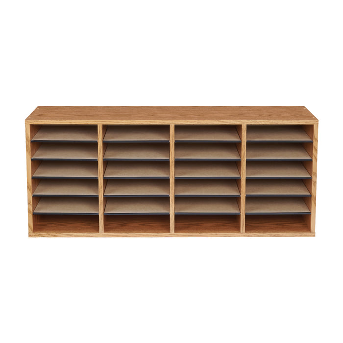 Wood Adjustable Literature Organizer, 24 Compartment | 9423