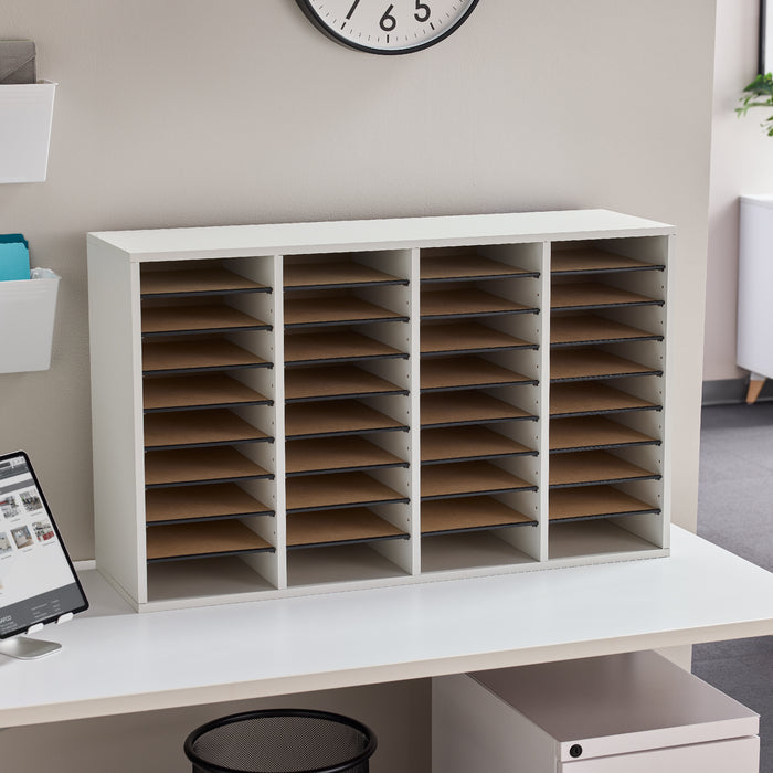 Wood Adjustable Literature Organizer, 36 Compartment | 9424