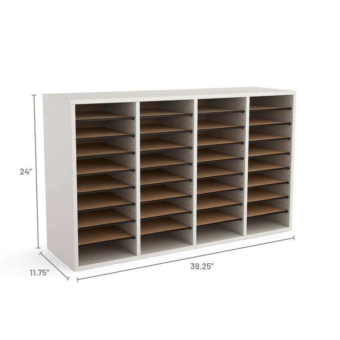 Wood Adjustable Literature Organizer, 36 Compartment | 9424