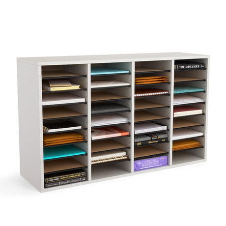 Wood Adjustable Literature Organizer, 36 Compartment | 9424