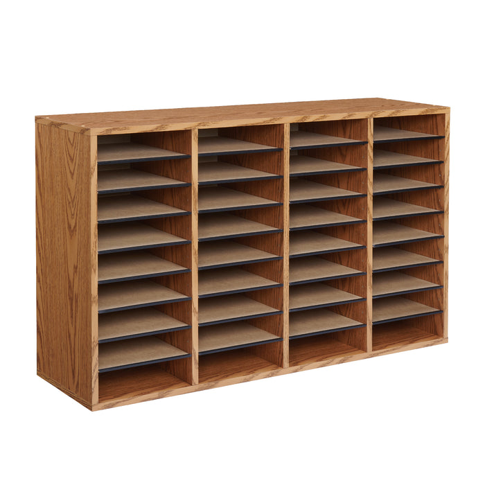 Wood Adjustable Literature Organizer, 36 Compartment | 9424