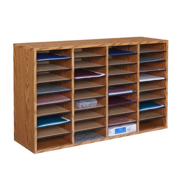Wood Adjustable Literature Organizer, 36 Compartment | 9424