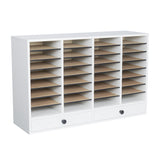 Wood Adjustable Literature Organizer, 32 Compartment w. Drawer | 9494