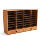 Wood Adjustable Literature Organizer, 32 Compartment w. Drawer | 9494