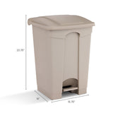 Plastic Step-On Receptacle, 12 Gallon | 9925
