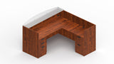 Reception Desk with Frosted Glass Transaction Top and Mobile Storage | Layout SL-13
