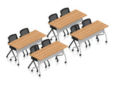 60" Flip-Top Training Tables with Mesh Nesting Chairs | Layout SL-10