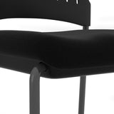 Aero Armless Guest Chair with Black Fabric Seat and Titanium Frame | OSSN6908FBK