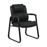 Brady Executive Guest Chair with Sled Base | OSGS4028PBK