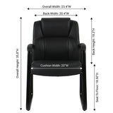 Brady Executive Guest Chair with Sled Base | OSGS4028PBK