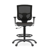 CoolMesh Pro All Mesh Task Stool with Adjustable Arms and Footring with Black Frame | 8051ANSMBK