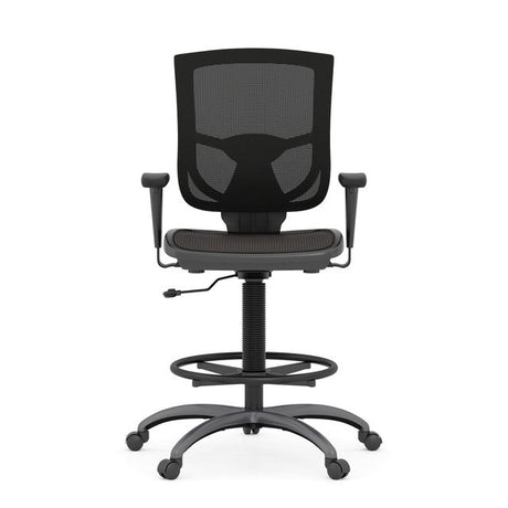 CoolMesh Pro All Mesh Task Stool with Adjustable Arms and Footring with Black Frame | 8051ANSMBK