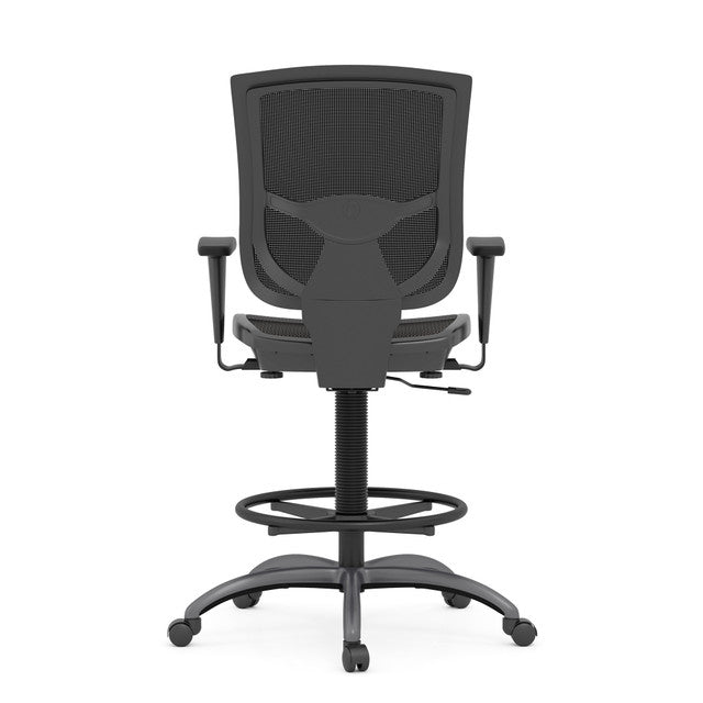 CoolMesh Pro All Mesh Task Stool with Adjustable Arms and Footring with Black Frame | 8051ANSMBK
