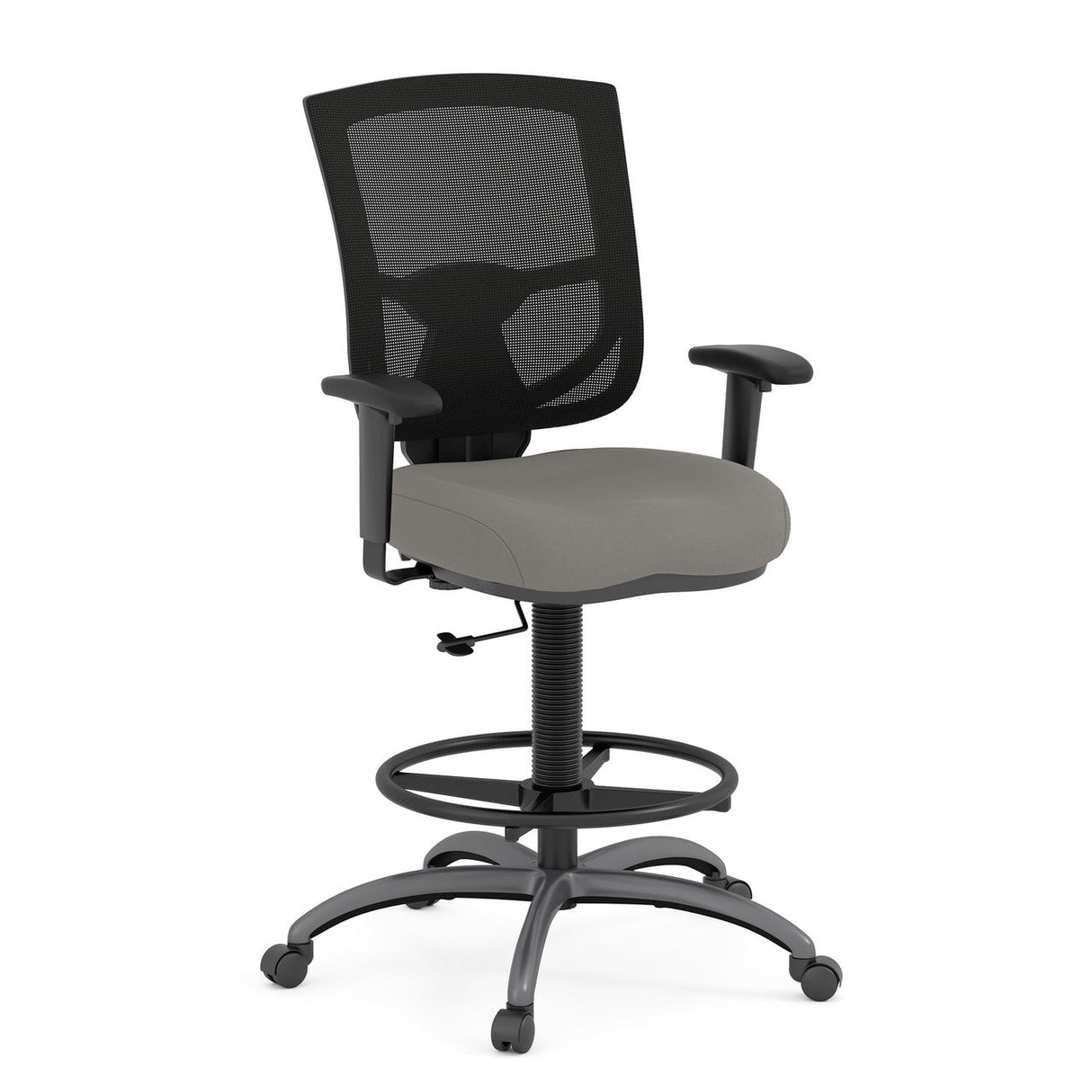 CoolMesh Pro Mesh Back Task Stool with Adjustable Arms and Black Frame | 8051ANSABK