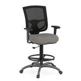 CoolMesh Pro Mesh Back Task Stool with Adjustable Arms, Upholstered Seat, Footring and Black Base | OSST7901