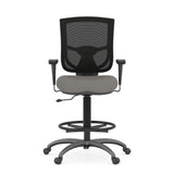 CoolMesh Pro Mesh Back Task Stool with Adjustable Arms, Upholstered Seat, Footring and Black Base | OSST7901