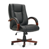 Luxhide Tilter w/ Wood Arms and Base | OTG11300B