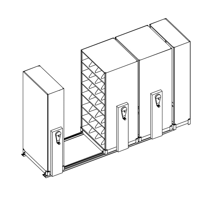 Mobile Lite Typical 12' x 4'; Legal End Tab Filing, 7-Tier, Locking System, 1,454 LFI | EML3672G