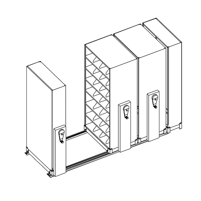 Mobile Lite Typical 10' x 4'; Letter End Tab Filing, 7-Tier, Locking System, 1,454 LFI | EML3672L