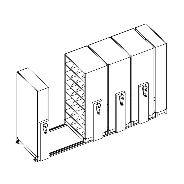 Mobile Lite Typical 12' x 4'; Letter End Tab Filing, 7-Tier, Locking System, 1,939 LFI | EML3673L