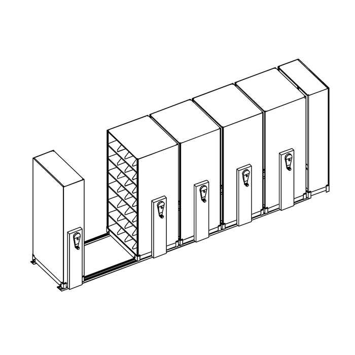 Mobile Lite Typical 17' x 4'; Legal End Tab Filing, 7-Tier, Locking System, 2,424 LFI | EML3674G