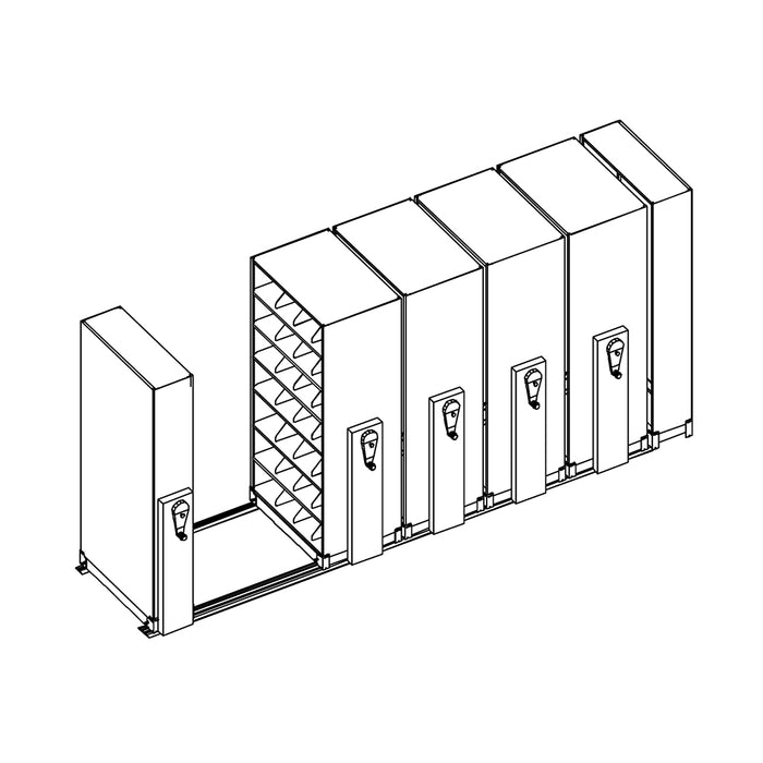 Mobile Lite Typical 15' x 4'; Letter End Tab Filing, 7-Tier, Locking System, 2,424 LFI | EML3674L