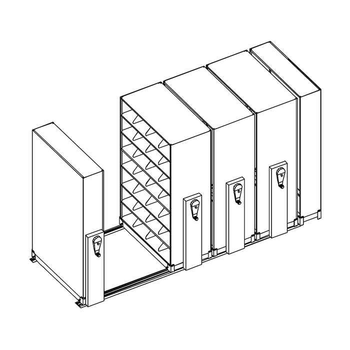 Mobile Lite Typical 12' x 5'; Letter End Tab Filing, 7-Tier, Locking System, 2,611 LFI | EML4873L