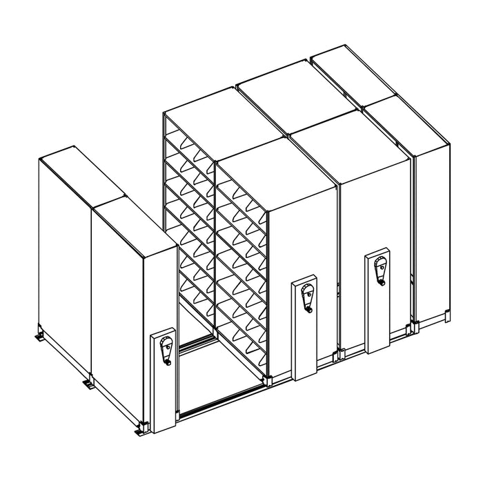 Mobile Lite Typical 12' x 7'; Legal End Tab Filing, 7-Tier, Locking System, 2,912 LFI | EML7272G