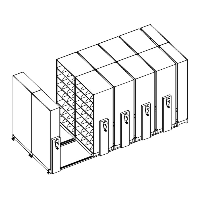 Mobile Lite Typical 15' x 7'; Letter End Tab Filing, 7-Tier, Locking System, 4,854 LFI | EML7274L
