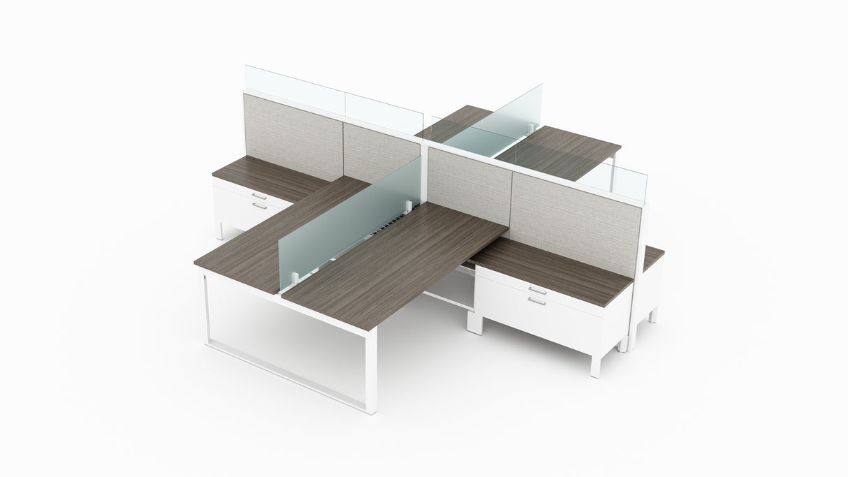 Evolve 4 Person 42" H 5'x5' Workstation Typical | EV507