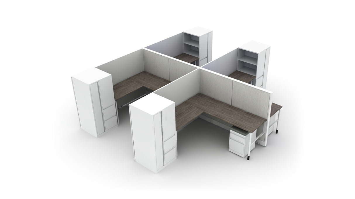 Evolve 4 Person 54" H 6'x7' Workstation Typical | EV513G