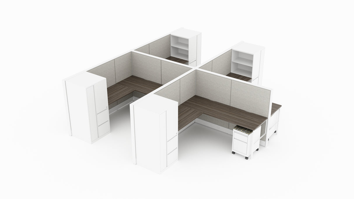 Evolve 4 Person 54" H 6'x7' Workstation Typical | EV513