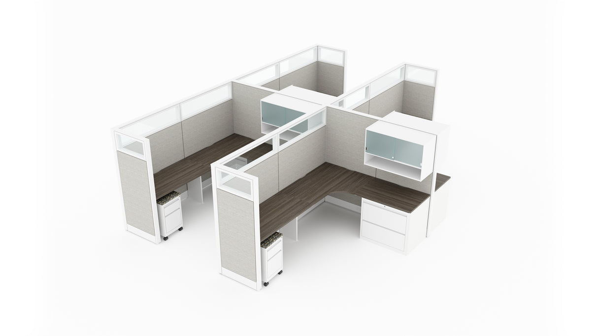 Evolve 4 Person 66" H 6'x8' Workstation Typical | EV515